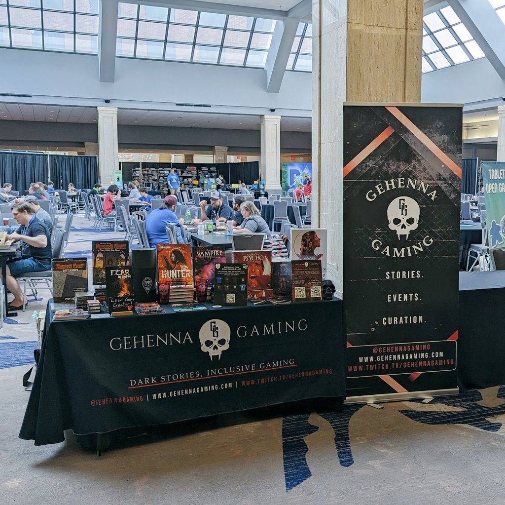 GehennaGaming's tweet photo. Last day of #SFGE2023! Are you ready Atlanta? We'll be here in the Garden Court till close!
#HorrorTTRPGs #HorrorGaming #HorrorTabletop #TabletopGaming https://t.co/tIktovXQeT