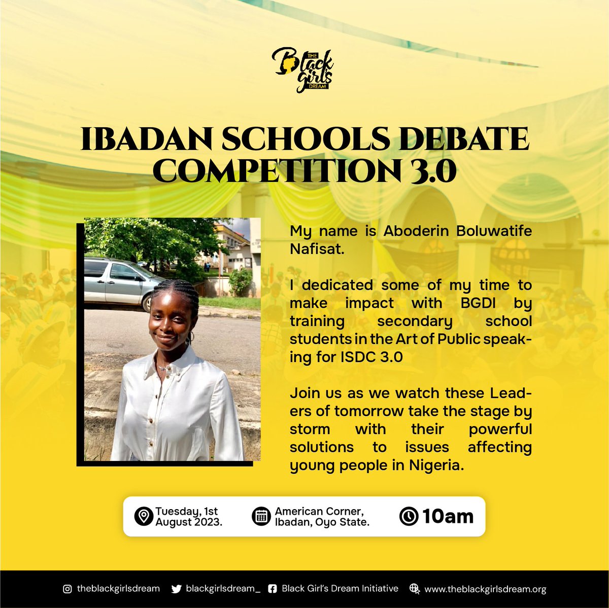 It's an honour to be a part of this. ❤️
@blackgirldream_

#ISDC3.0 #theinclusiveedition #PublicSpeakingtraining #PublicSpeaking #PublicSpeakers #Competition #Ibadanteenevent
