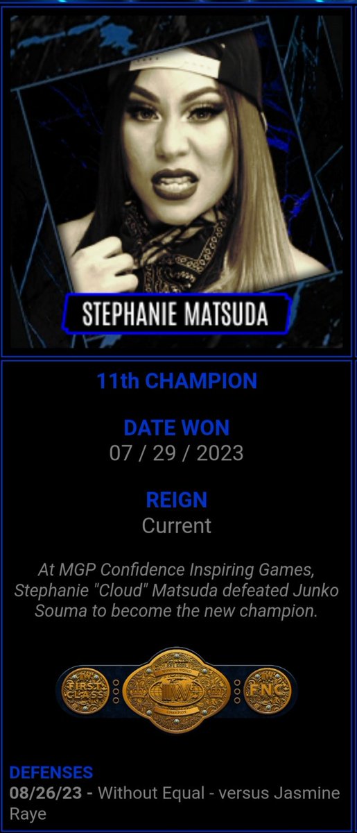 CloudMatsuda's tweet photo. Your new @IIWefed2022 Women's World Champion. #8time https://t.co/dR2Tp30VM0