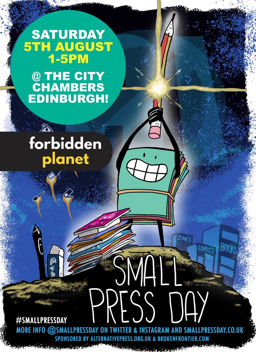 NEXT SATURDAY! If your in Edinburgh, make sure you head to the City Chambers to celebrate @SmallPressDay with us at this event hosted by @fpedinburgh #smallpressday #indiecomics