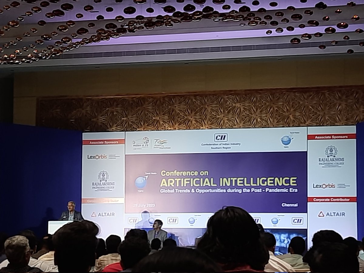 B__Karthik's tweet photo. Hello everyone 👋 
I got an opportunity to attend a Conference held on 28th July at Hotel Feathers.

In this, I got to know about:
Hyper personalisation (generally used for recommendation systems etc) Ethics in AI etc.
#ai #conference #artificialintelligence #oppurtunity https://t.co/kHVX2d0xOb