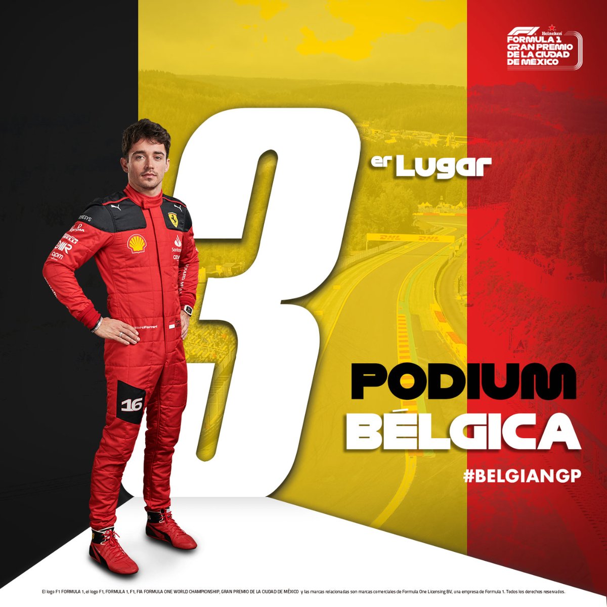 mexicogp's tweet photo. ¡Victoria de @Max33Verstappen en el #BelgianGP! 🏆🏎🍾
En el podio lo acompañan Checo y Leclerc.

#F1 https://t.co/myVyihPj4R