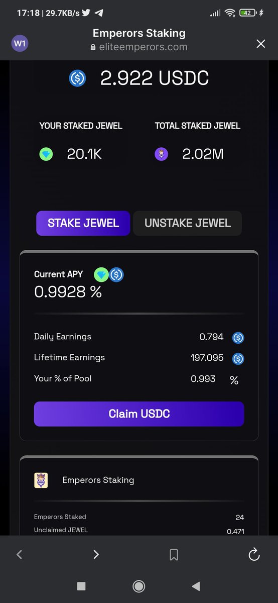 Oh yeah just hit my first target 
20k jewels ✅
50k jewels loading 
 
 Big thanks to my favourite #SolanaNFT community <a href="/eliteemperornft/">Elite Emperors</a>

Who is ready for IDO??

#IDO #Solana #solnft #stakingrewards