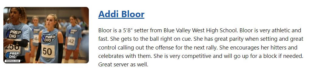 AddisonBloorVolleyball_2026 (@addisonbloorvb) on Twitter photo Thanks <a href="/PrepDig/">Prep Dig 🏐</a> for the amazing write up! Had a blast at the MO/KAN Stock Up Showcase!! Great time getting to meet and compete with some of the top players in the area! <a href="/MAVS_Volleyball/">MAVS Volleyball</a> <a href="/PrepDigChris/">Chris Fitzgerald</a> <a href="/prepdigrachel/">PrepDigRachel</a> <a href="/prep_q/">PrepDigJohnQ</a> Thanks <a href="/PrepDig/">Prep Dig 🏐</a> for the amazing write up! Had a blast at the MO/KAN Stock Up Showcase!! Great time getting to meet and compete with some of the top players in the area! <a href="/MAVS_Volleyball/">MAVS Volleyball</a> <a href="/PrepDigChris/">Chris Fitzgerald</a> <a href="/prepdigrachel/">PrepDigRachel</a> <a href="/prep_q/">PrepDigJohnQ</a>