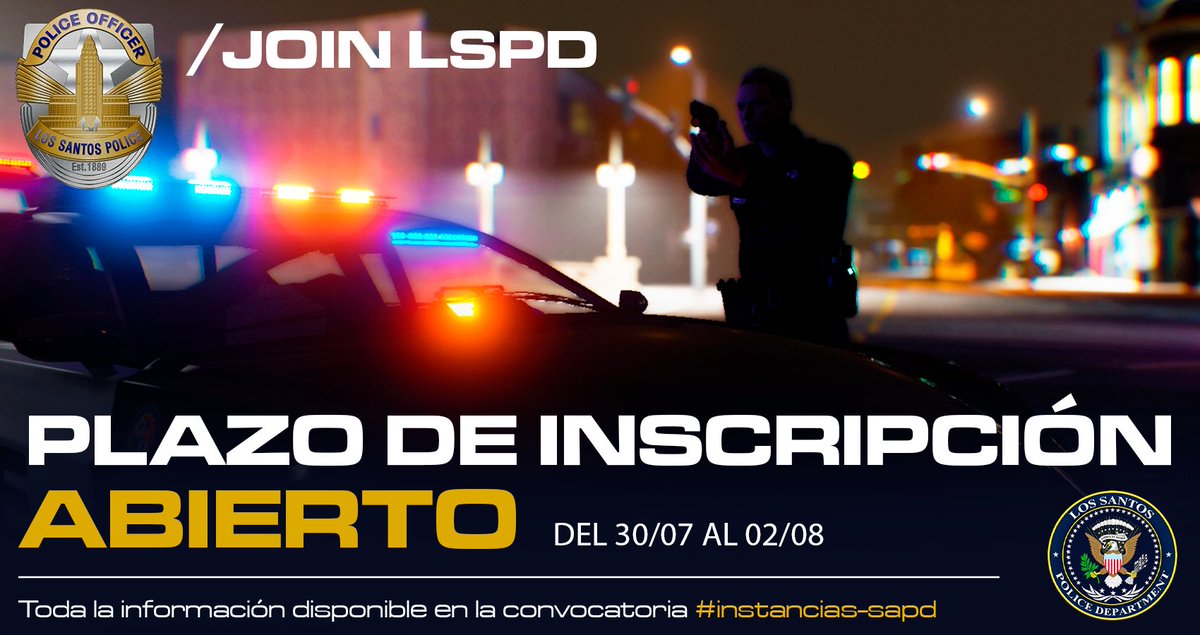 [LSPD | Oposiciones]  

Desde la División de Reclutamiento y Entrenamiento se abren las instancias para formar parte del Departamento de Policía de Los Santos.  

Toda la información en #📮┃instancias-sapd

@old_school_rp | #LSPD #ObeyAndSurvive