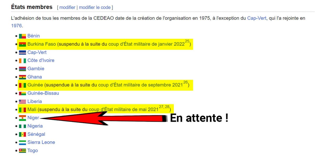 A cette allure, il ne va plus rester grand monde à la Communauté économique des États de l'Afrique de l'Ouest (CEDEAO). 

Rappelons que le Niger est l’un des principaux producteurs mondiaux d’uranium, et la France est l’un de ses principaux clients.
lemediaen442.fr/renversement-a…