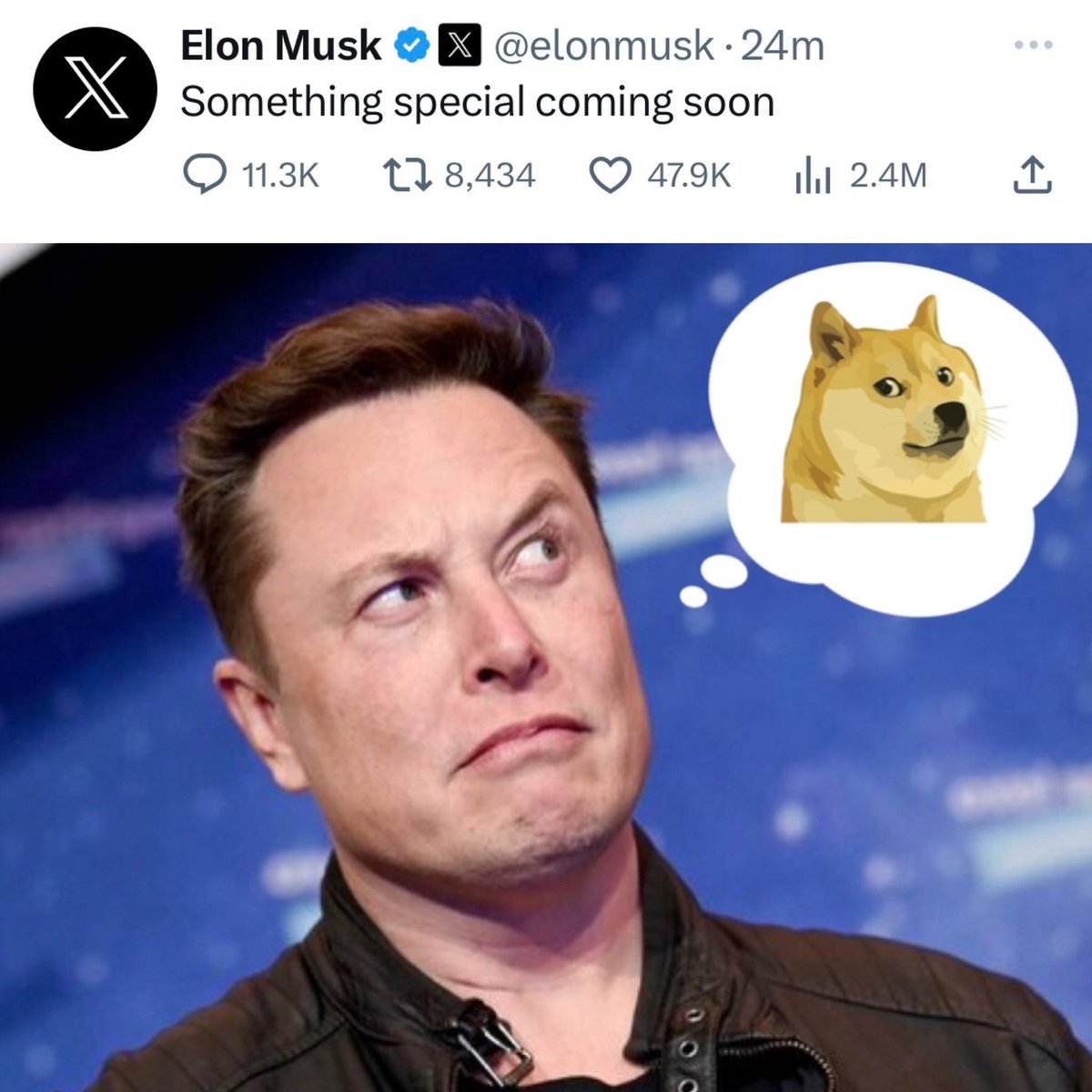 Investments_CEO's tweet image. “Something special coming soon” - Elon Musk
Will #Dogecoin payments be coming to 𝕏?