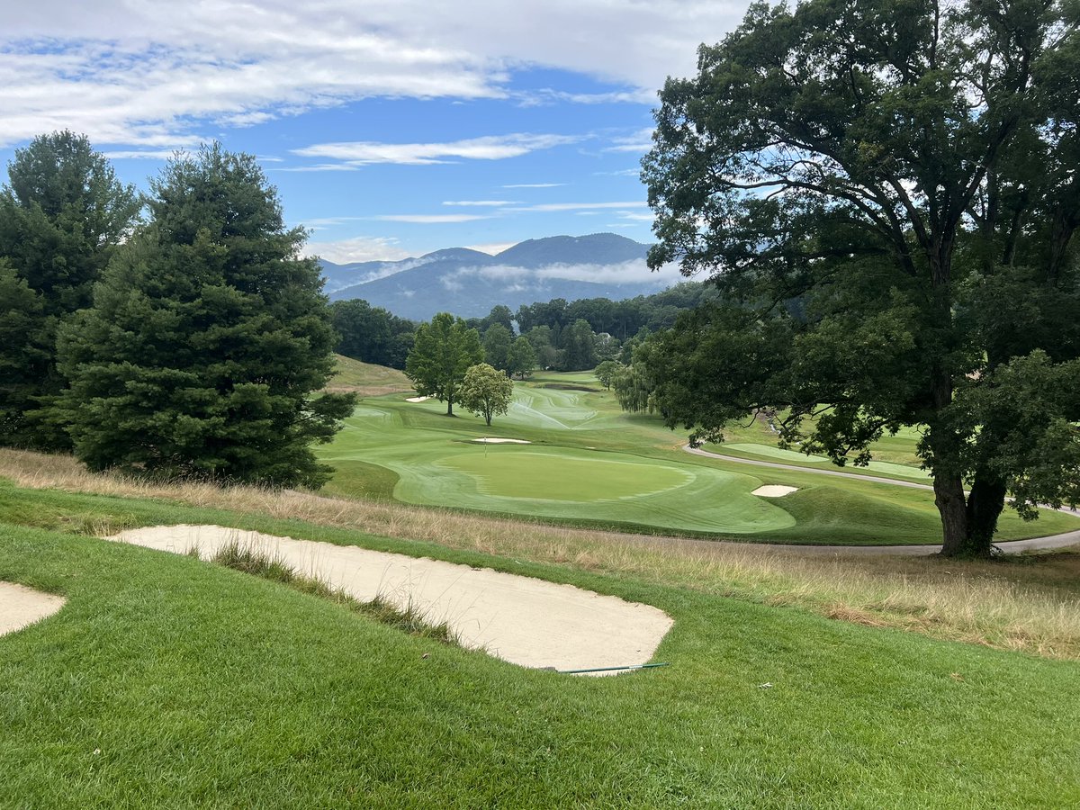Golf architect Bobby Weed and his impressive total renovation of the  Waynesville Golf Resort, NC. Ross Burgess, course superintendent, is working hard as the course reopens with 007XL bentgrass greens.