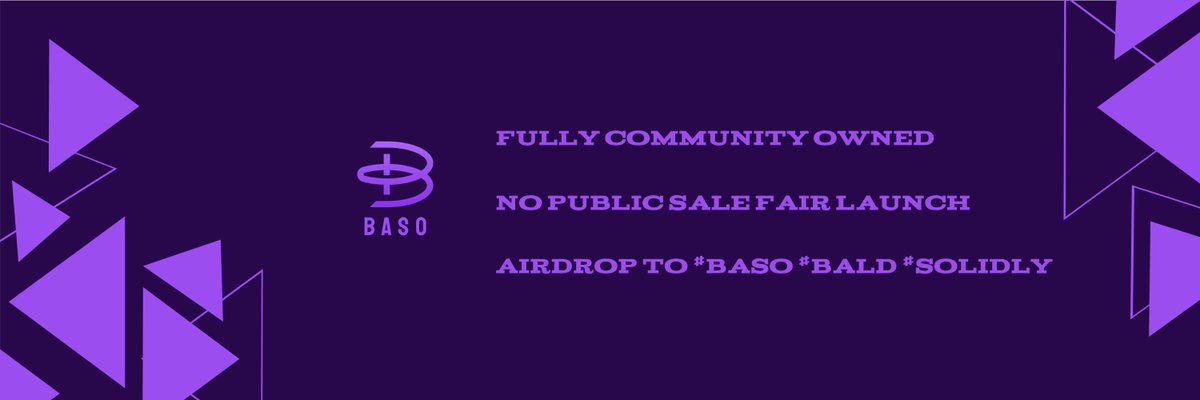 Baso is Solidly of Base ! The first fully community-owned ve(3,3) #solidly fork dex on <a href="/BuildOnBase/">Base Build</a> ! 
1️⃣No public sale, fair launch.🎉 
2️⃣Most tokens airdrop to #Baso #Solidly #Bald communities

RT &amp; First 500 fill in forms.gle/ocVo4EXgDfh3Ng… to get OG!🎁🚀 
#DeFi #Base #Bald