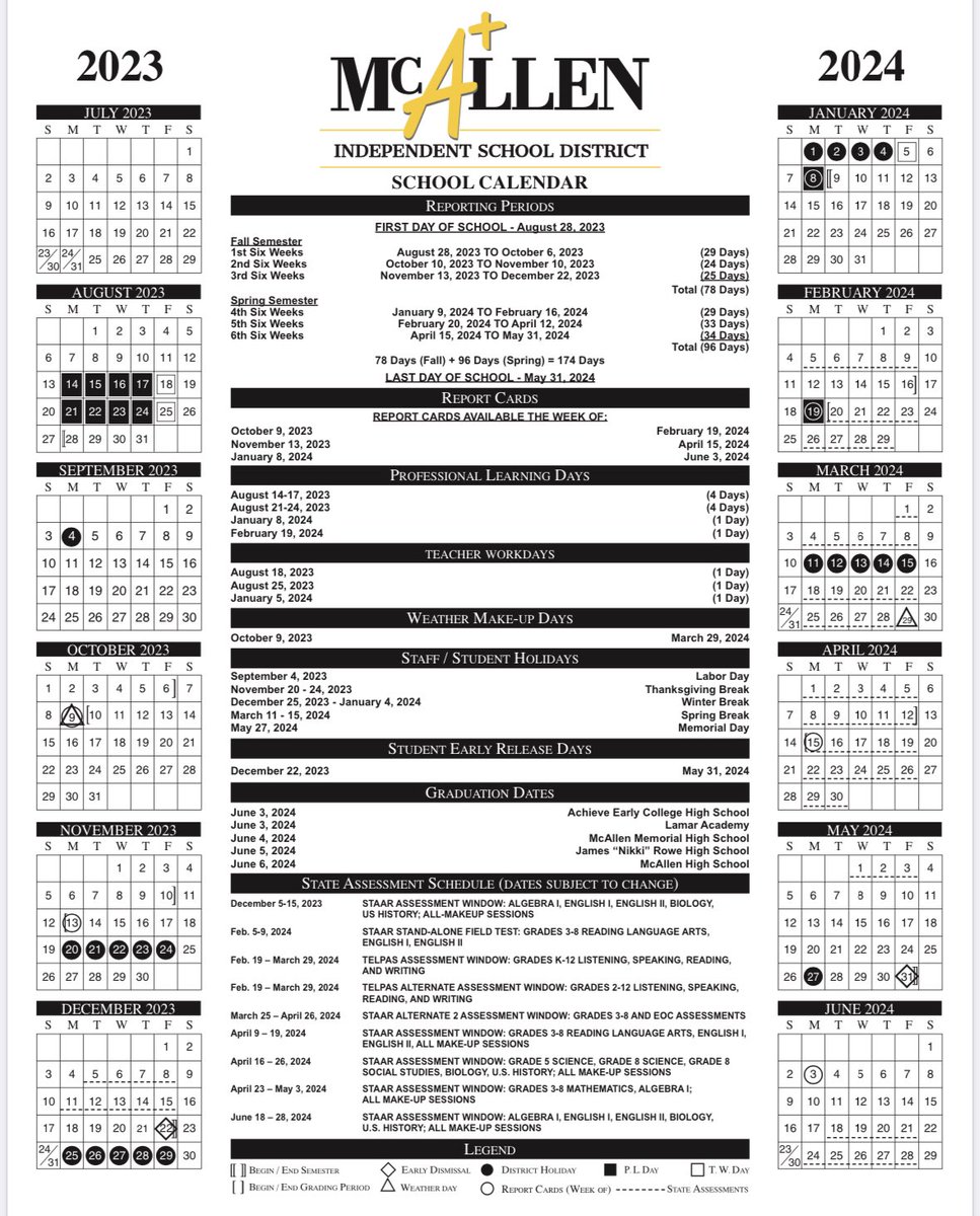 Good morning Morris community! Check out your 2023-2024 McAllen ISD School Calendar! 🎉🙌👍
#MorrisPride
#DistrictOfChampions
McAllen ISD