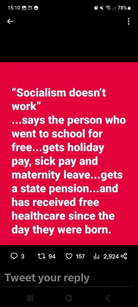 pinccushion's tweet photo. I'm a very proud socialist. 
My mother was a tory, and my father 
was a Liberal.  
 At 16,  I  became a  socialist. I worked for the NHS, nowadays I'm 73.
I don't see the difference between Labour and the Tories, and neither are socialist. 
This is socialism, ⬇️ and I love it. https://t.co/4GySUDj42D