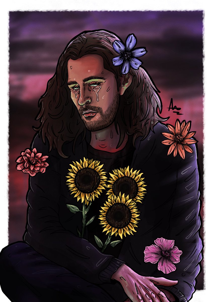 grapefantava's tweet image. so long
we become the flowers 🌻

finally made some Hozier art :] proud of this 
#hozier #unrealunearth @Hozier #hozierart