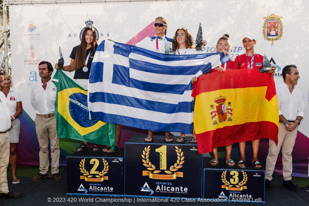HellenicOlympic's tweet photo. ✔️Νέες επιτυχίες της ελληνικής ιστιοπλοϊας στο Παγκόσμιο Πρωτάθλημα 420
🥇 Ιακωβίνα Κερκέζου - Δανάη Γιαννούλη (ΙΟΠ)
🥈 U17 Ηρακλής Μιχαλόπουλος – Ιων Σταμάτιος Στρωματιάς (Ι.Ο.Π./Ν.Ο.Ε.)
🥉 men/mixed Δημήτρης - Νίκος Σουρλατζής  (ΝΟΤΚ)
#TeamHellas
#Sailing
#420class https://t.co/iepyG84x4I