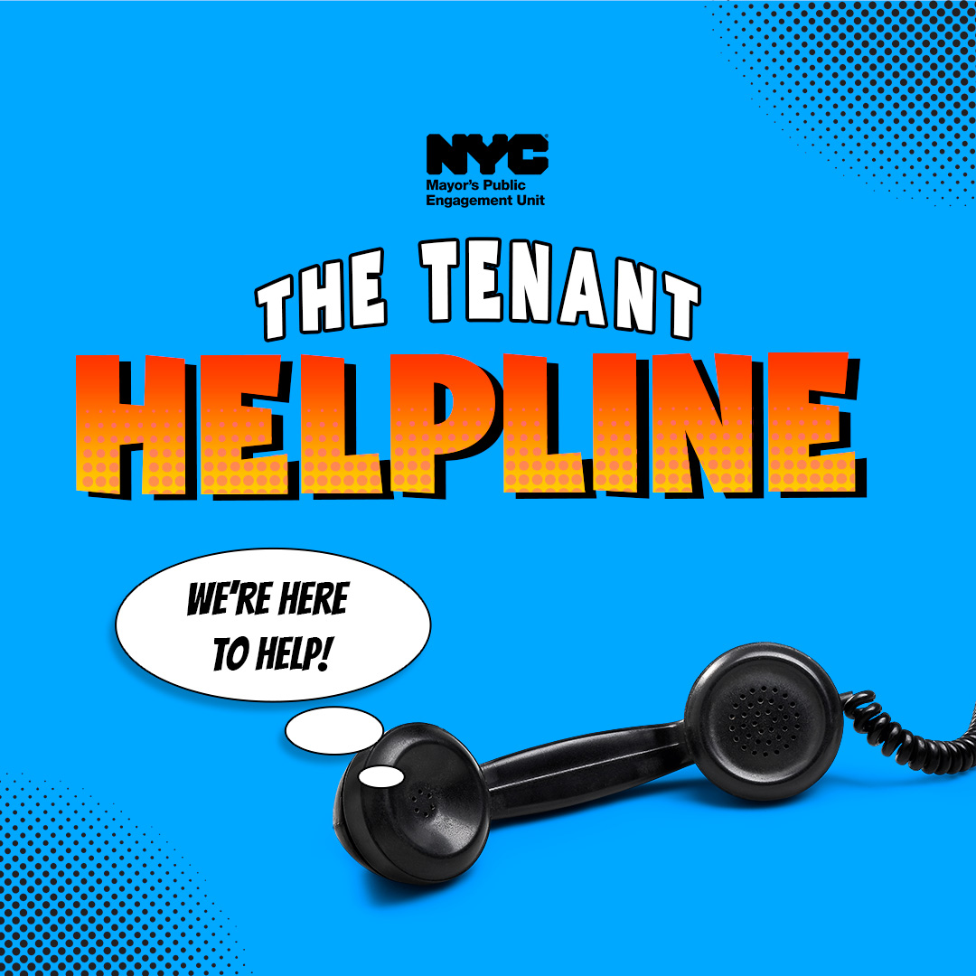nychealthy (@nychealthy) on Twitter photo Worried about eviction? Repairs in your home? Landlord harassment? <a href="/MayorsPEU/">NYC Mayor's Public Engagement Unit</a>'s Tenant Helpline is here to help. The helpline is a free one-stop shop for NYC tenants looking for information about their rights. Call 311 and ask for the Tenant Helpline: nyc.gov/TSU Worried about eviction? Repairs in your home? Landlord harassment? <a href="/MayorsPEU/">NYC Mayor's Public Engagement Unit</a>'s Tenant Helpline is here to help. The helpline is a free one-stop shop for NYC tenants looking for information about their rights. Call 311 and ask for the Tenant Helpline: nyc.gov/TSU