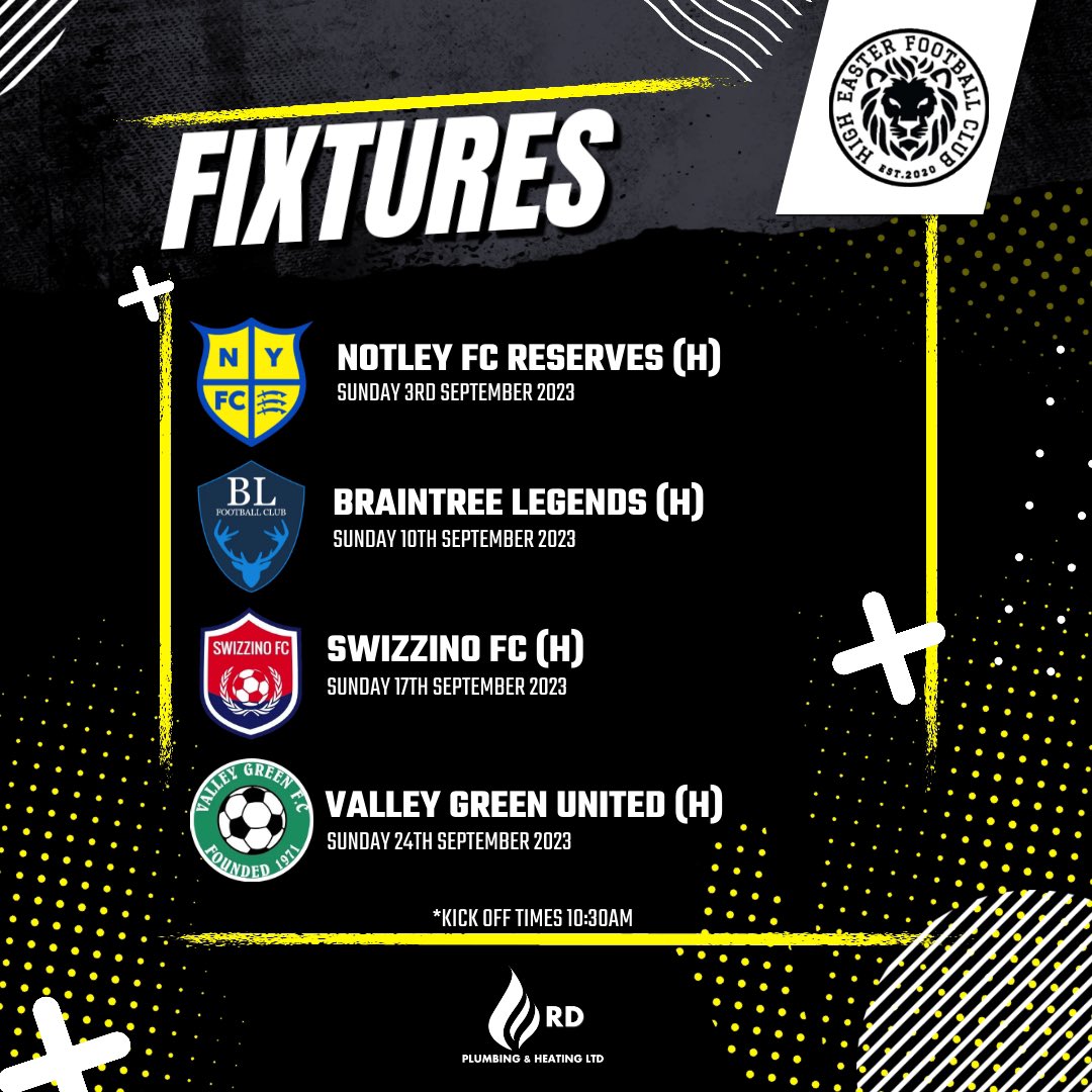 We can confirm that from next season we will be playing in the <a href="/bnesl/">BNESL</a> and these will be our first four games. #HEFC 🟡⚫️