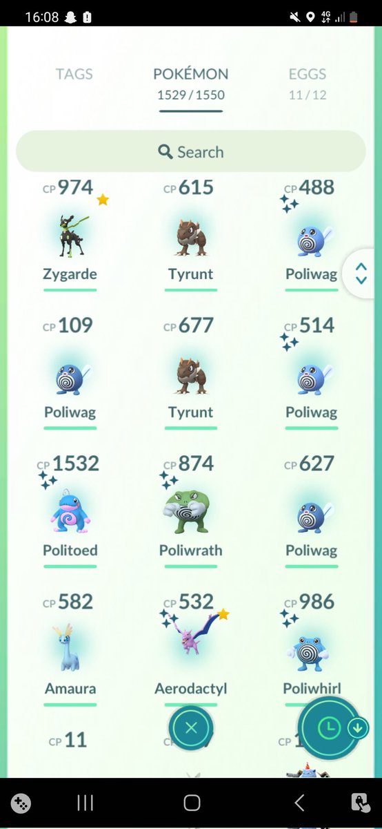 PokeGoWill's tweet photo. Nice Polywag community day haul. Including a shiny Aerodactyl!! 🐸#PokemonGO https://t.co/wCckaHlOLK
