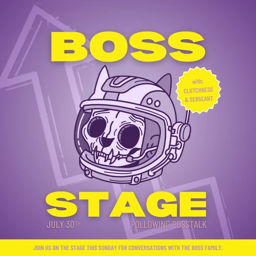 Boss Talk LIVE S2 E3 is in the books!

Thank you to our guests &amp; congrats to our winners!

Tune in here if you missed it:
youtube.com/live/Nz2hjLl5H…

You can continue the convo in the <a href="/BossCatRC/">Boss Cat Rocket Club</a> discord on BOSS STAGE with <a href="/sgtbosscat/">Sergeant</a> &amp; <a href="/the__clutchness/">🜲 clutchness</a>!

See you there, #BOSS!
