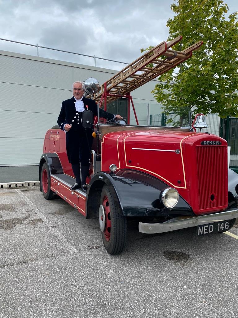 cheshiresheriff's tweet photo. A fire engine with my name on it,  and the same age and both going strong! https://t.co/RSwtnKNPvV