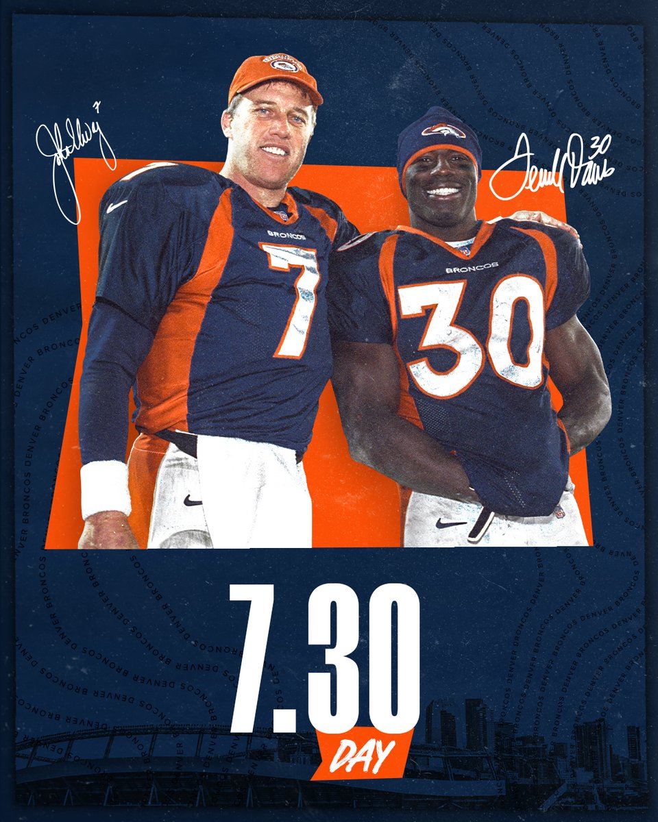 Happy 7️⃣ x 3️⃣0️⃣ Day, #BroncosCountry. 🫡

<a href="/johnelway/">John Elway</a> x <a href="/Terrell_Davis/">Terrell Davis</a>