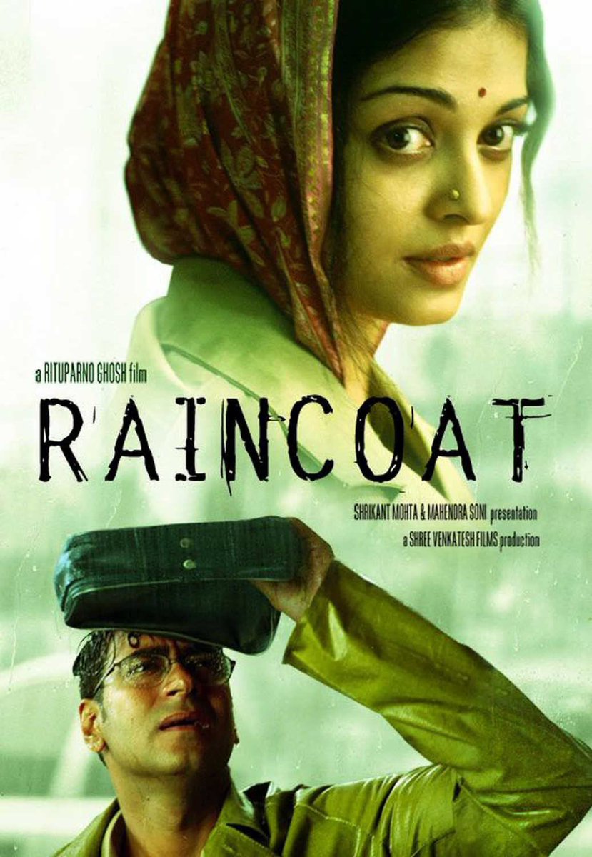 A rainy afternoon in Kolkata. Two ex lovers meet after 6 years and weave web of lies around them.

Movie: Raincoat 
Director: Rituparno Ghosh

#MovieReco 
#Raincoat 
#RituparnoGhosh
#AishwaryaRaiBachchan 
#AjayDevgn