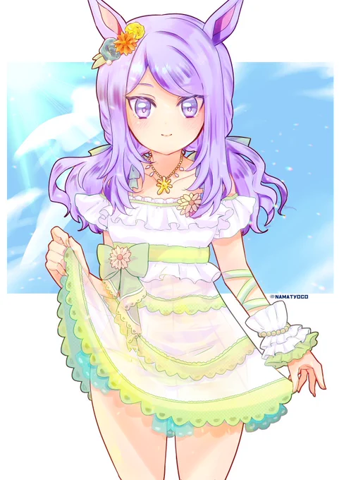 去年描いた水着マックイーンちゃん 再喝させて頂きます! #ウマ娘