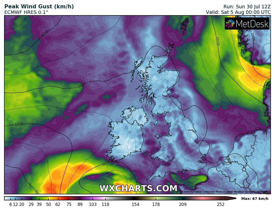 CarlowWeather's tweet photo. In rare weather good news the ECMWF model has largely dropped the idea of a storm hitting for bank holiday weekend. Still needs watching but all those heading for @alltogethernow can breath a sigh of relief for now 😁 https://t.co/AVJ6JC9JiC