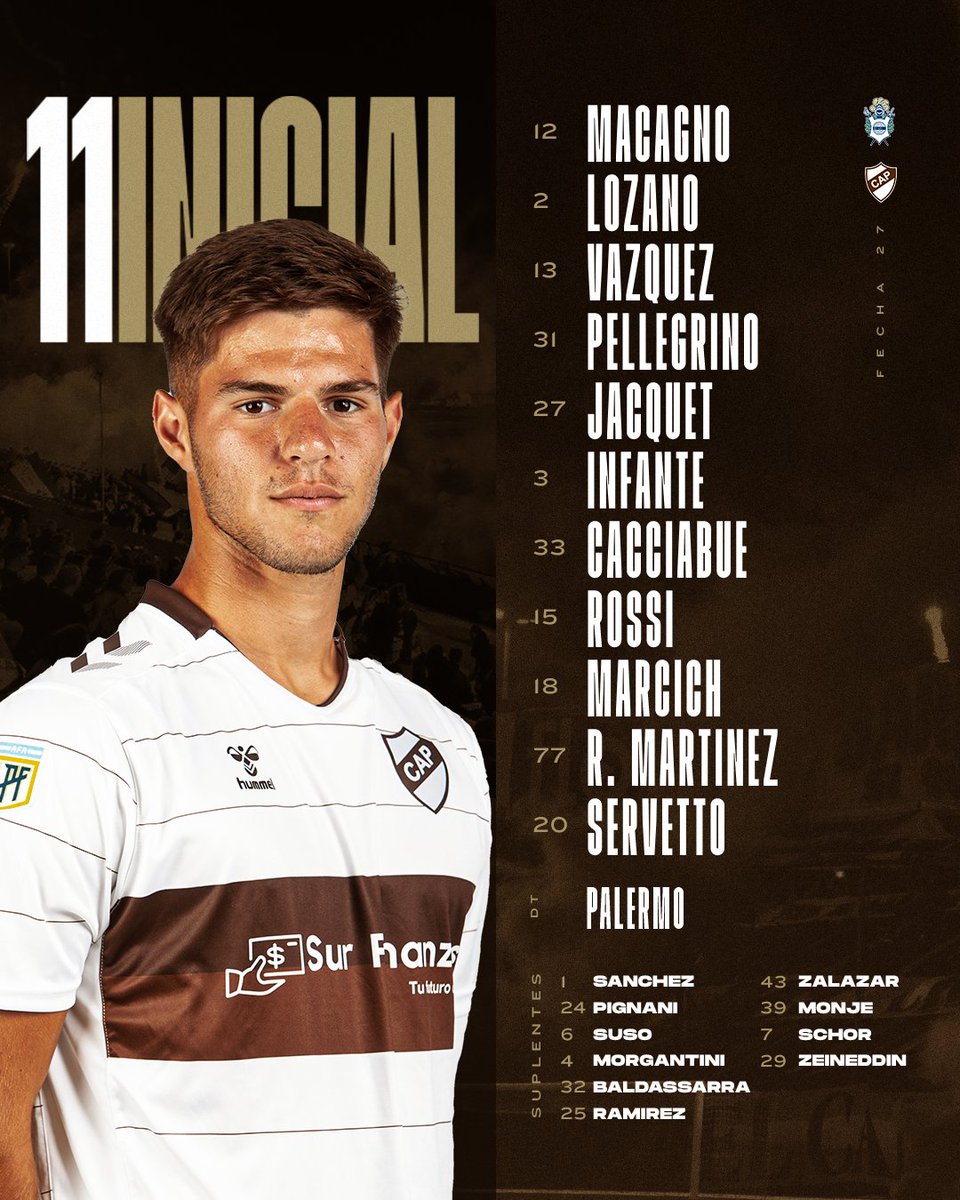 deportario's tweet photo. @LigaAFA #TorneoBinance | Los 1️⃣1️⃣

✅ Formaciones de #Gimnasia y #Platense

⏩ @gimnasiaoficial 🆚 @caplatense
⏩ #LigaProfesional
⏩ @LigaAFA | #Fecha27 https://t.co/4MH7r8fv7p