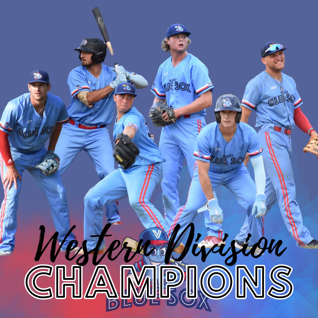ValleyBlueSox's tweet photo. ladies and gentlemen, YOUR 2023 NECBL WESTERN DIVISION CHAMPIONS🔥 https://t.co/GXTJtxupKw