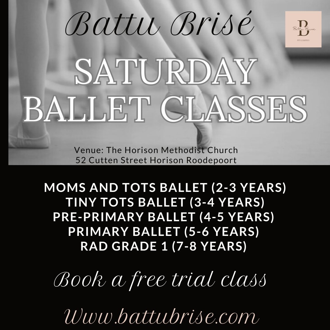 battu_brise's tweet photo. Weekday too busy? We offer Saturday classes for Moms & Tots through to 8 years old.
Book a free trial on our website https://t.co/TaQSZWK2WQ or Whatsapp us on 082 556 9268.
#battubrise #battubrisefreetrial #battubrise2023 #balletclasses #balletformoms&Tots #balletfortots https://t.co/fMXW6pAln1