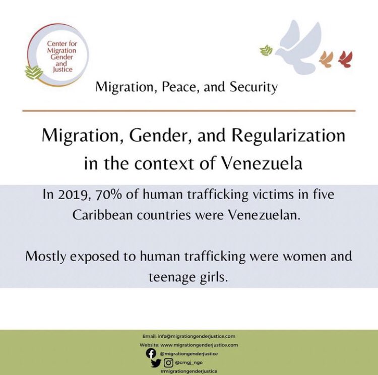 Today is #EndHumanTrafficking Day! In our recent report with @_CEPAZ on #regularization in #migration for the @UNSR_Migration, we highlight the gendered impacts of #trafficking in the context of Venezuela. DYK ⬇️ #TrataDePersonas #migration #gender #justice