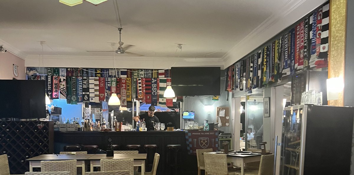Whilst on holiday in Menorca we couldn’t resist adding a Bury scarf to the restaurant, of which we frequent often when we come here. The owner collects football scarfs and researches their history. Easy to say he will have a lot of reading to do
@buryfcofficial #BuryFC #gigglane