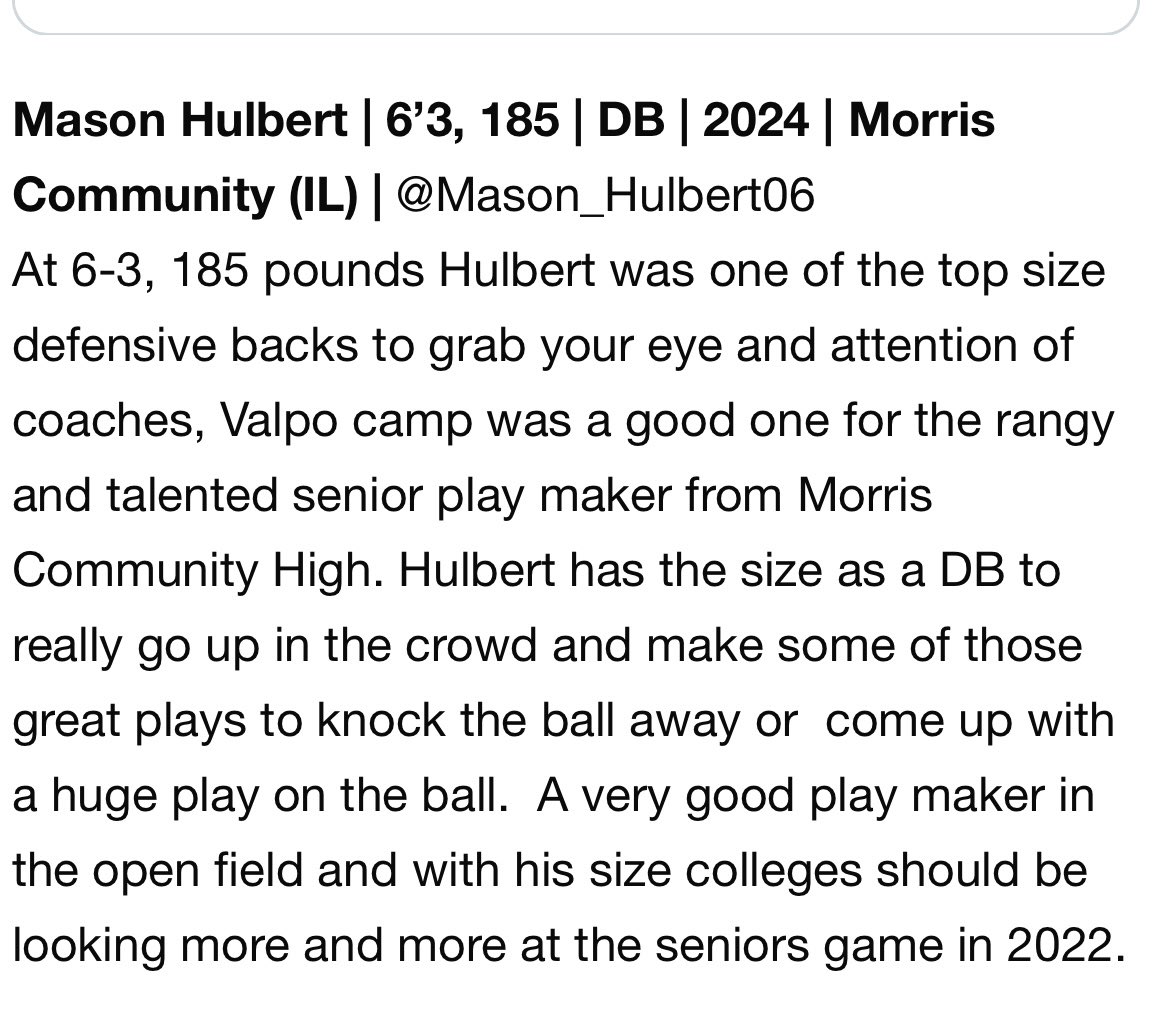 Thank you <a href="/6starfootballMO/">Six Star Football | MISSOURI</a> for the write up! ALL GLORY TO GOD 
<a href="/StateRB5/">Ty Smith</a> <a href="/morris_football/">Morris HS Football</a> <a href="/redskins_club/">Morris Redskins Quarterback Club</a>