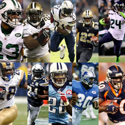 Mirfandvic's tweet photo. All time running backs
Mirf: Lynch, Tomlinson, Thomas, Green, Bush
Vicious: Faulk, Tomlinson, Johnson, Sanders, Davis
Who do you got? #nfl #runninbacks #rb #alltime https://t.co/Yp7RaoFv2m