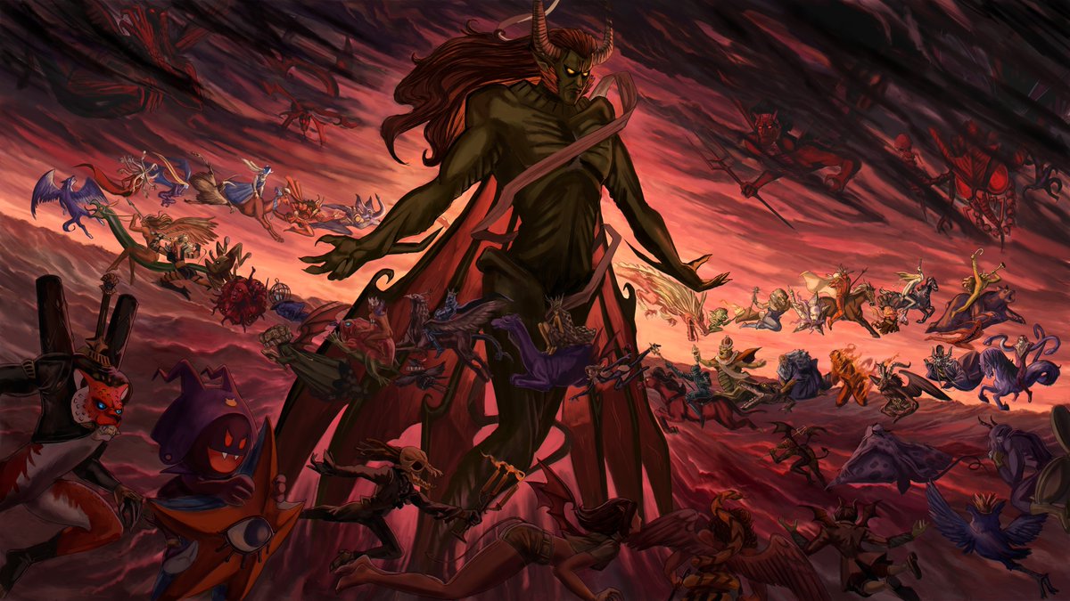 We’re celebrating chaos this month with @cathedralofhee’s amazing Shin Megami Tensei 30th piece! 🎨 #SMT30th