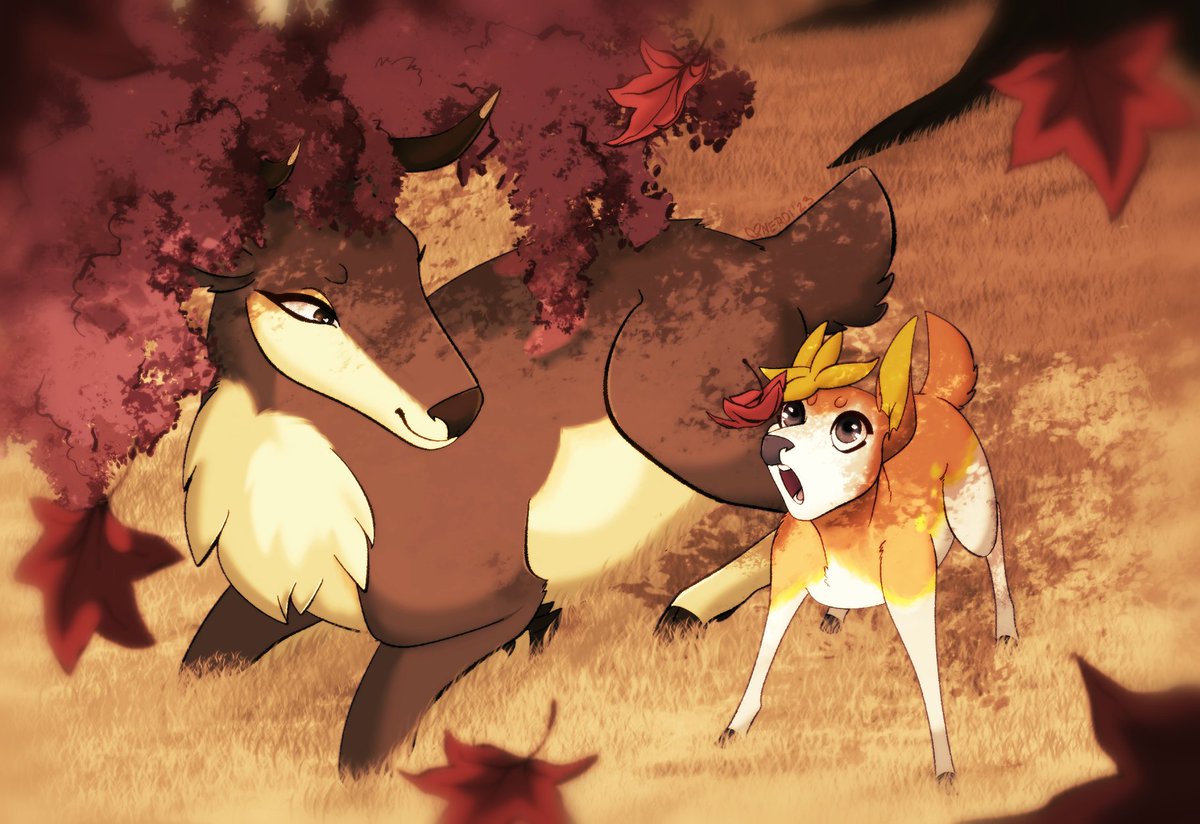 A zine piece featuring autumn deerling and sawsbuck that I got to draw for <a href="/pkmnbwzine/">Love Letter to Unova 💌</a>!
