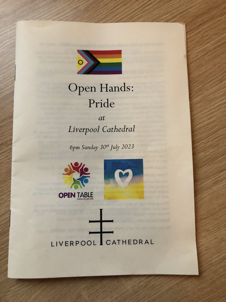 OpenTableLIV's tweet photo. What a joyous gathering @LivCathedral tonight for a service to celebrate @PrideInLpool remembering we are all equally loved. Thanks for your friendship, solidarity and support.  #QueerJoy #ShoutItLoud #FaithfullyLGBT https://t.co/DM40lY8qJs