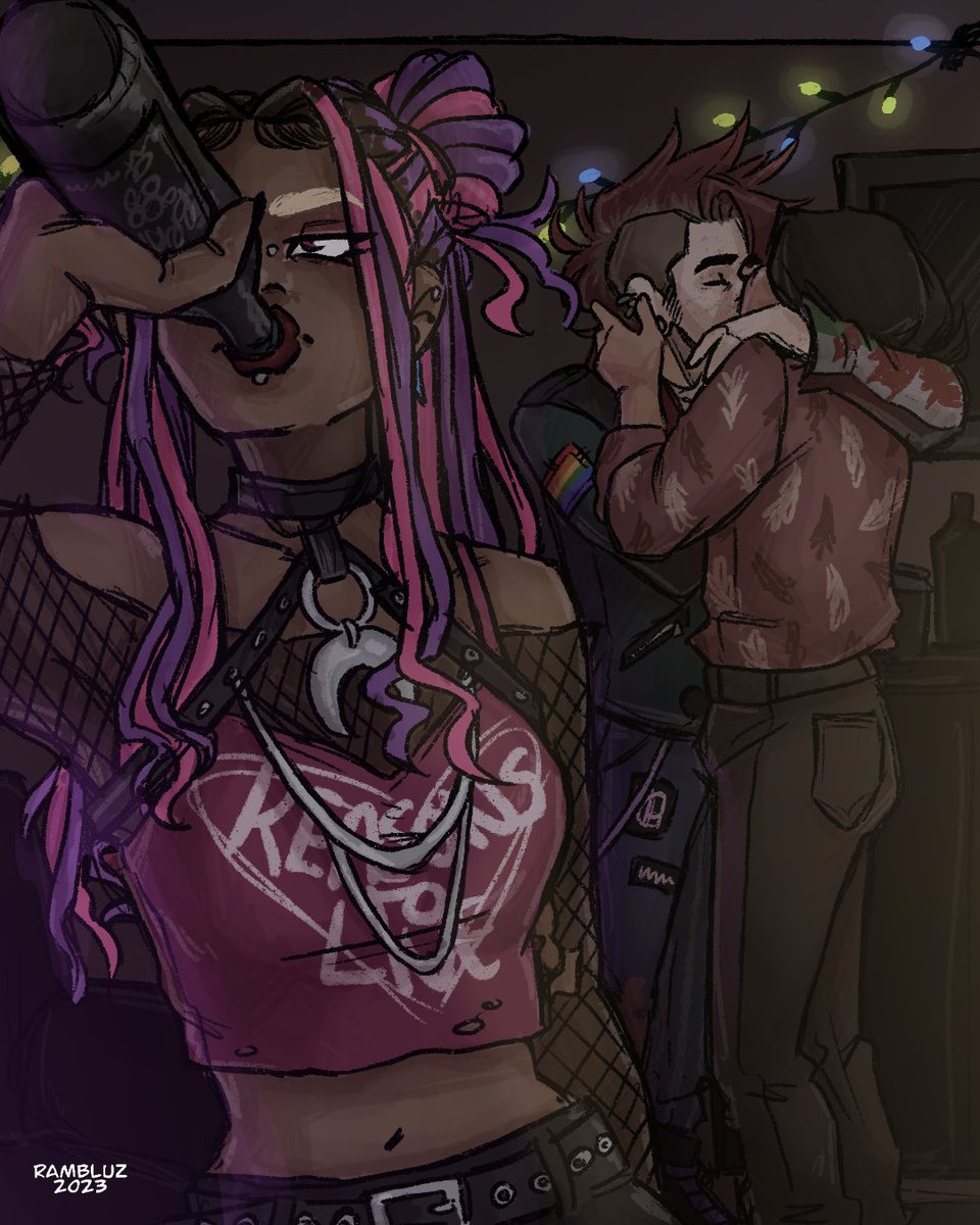 Rambluz's tweet photo. Tfw your ex breaks up with you, you stay friends, he comes out as gay and is now sucking face with the guy from your English literature class that doesn’t like you that much…

Back at it again drawing ocs as if they’re posting on their socials - #originalcharacters https://t.co/5Ugk1zHR8X