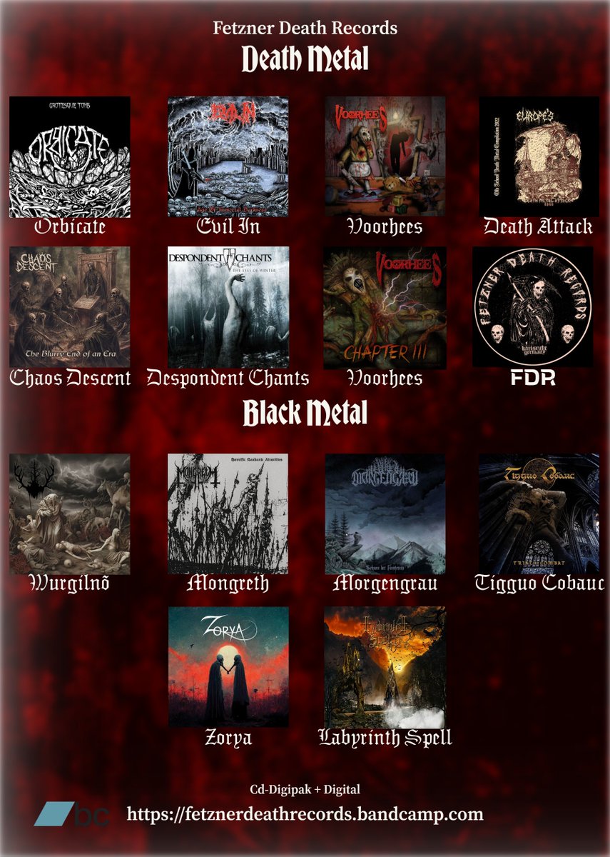 Published since 1 april 2023 Death + Black Metal
fetznerdeathrecords.de
fetznerdeathrecords.bandcamp.com

#deathmetal #oldschooldeathmetal #melodicdeathmetal #doommetal #doomdeathmetal #blackmetal #rawblackmetal #BlackenedSludge #slugemetal #postblackmetal #atmosphericblackmetal