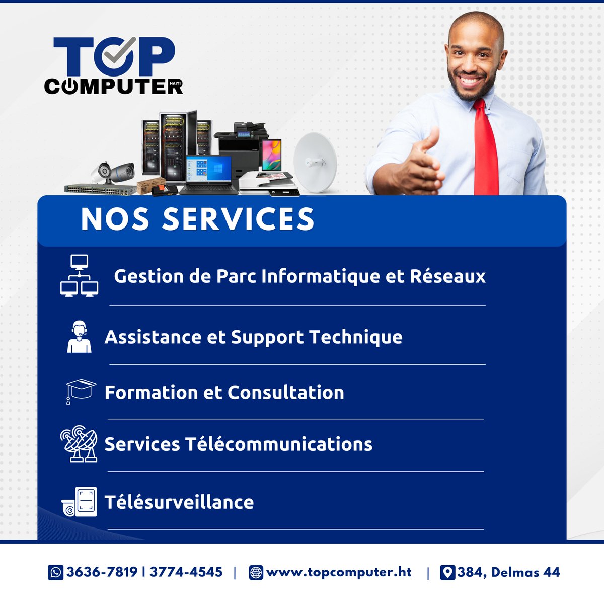 topcomputerht's tweet photo. Nou sommes une équipe passionnée et dévouée qui place l'innovation technologique au cœur de ses services !
.
#Computing #Technology #Haiti #DigitalSolutions #Innovation #TechnicalAssistance #Development #Creativity #ComputerCompany #it #makingITWork #topcomputerht https://t.co/gcz3mooBTR