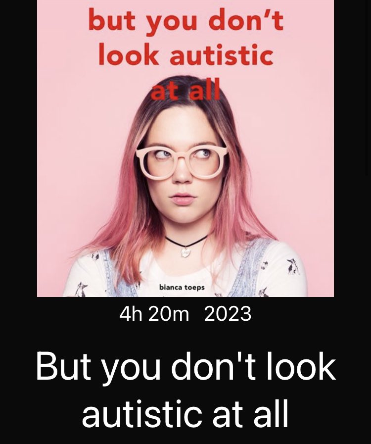 AnnaVoight's tweet image. Takeaways from “But you don’t look Autistic at All” by @BiancaToeps.

Excellent book! 

Free to listen to on @hooplaDigital through your local library.

#ActuallyAutistic
#NeuroInclusion
#DisabilityInclusion 
#DisabilityPrideMonth