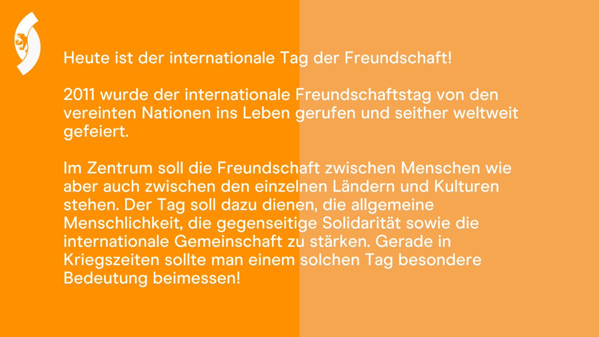 An diesem Tag soll die allgemeine Menschlichkeit, die gegenseitige Solidarität sowie die Stärkung der internationalen Gemeinschaft ins Zentrum rücken. Umfasst wird die Freundschaft zwischen Menschen sowie unterschiedlichen Ländern und Kulturen.
#diejungemittebern #SpreadLove