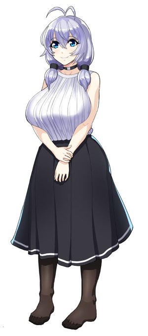 ド・清楚なもち子さんの立ち絵素体できたよー#絵に描いたもち子 #模型娘のもち子さん 