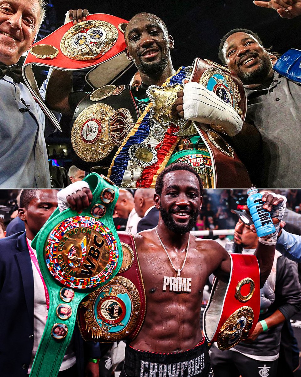 ESPNRingside's tweet photo. Bud Crawford became the first male fighter to win undisputed titles in two weight classes 🏆🏆 https://t.co/9KF2XpiRab
