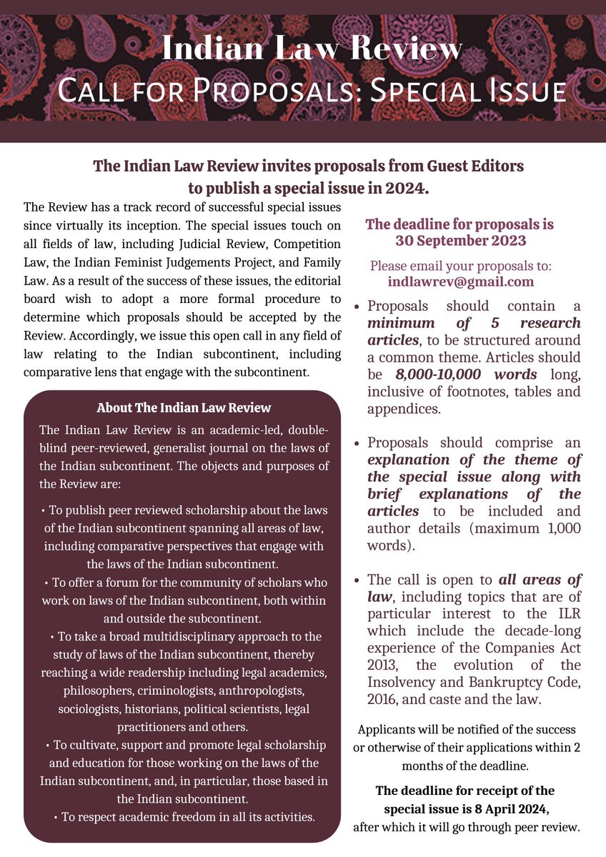 Indian Law Review tweet media