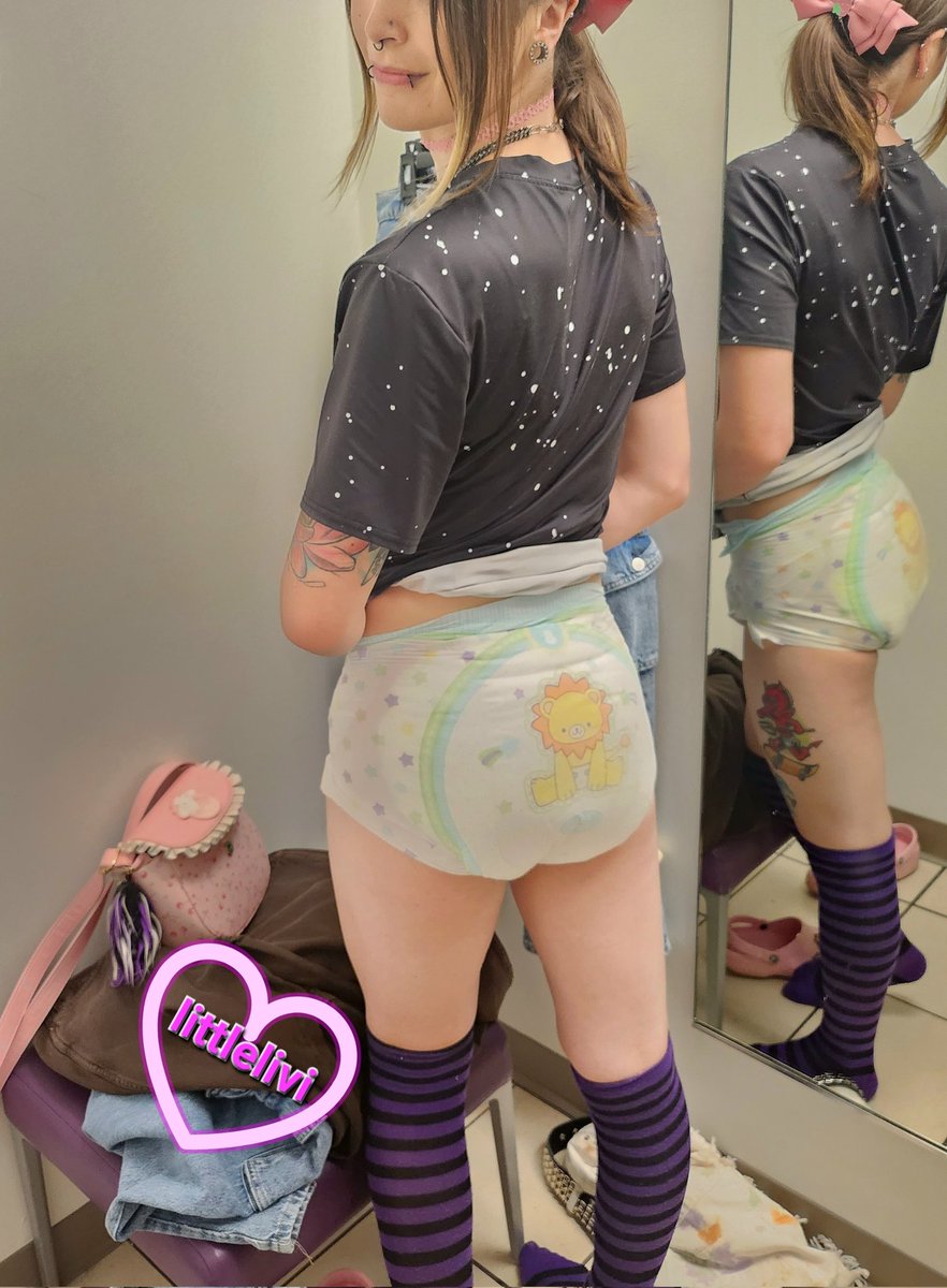 d_subby's tweet photo. You are quiet as a mouse in the changing room so no one hears the crinkles..

You hear a familiar voice from outside, it's your mommy..

"Come out here and show me if those pants fit over your diapers sweetie, thats why we are here, afterall."

Its gonna be a long day at the mall https://t.co/MGjKgUYj5i