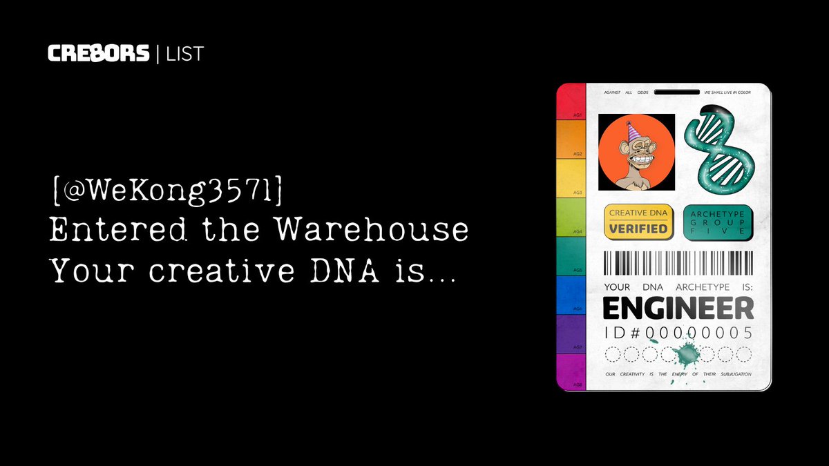 Welcome <a href="/WeKong3571/">WeKong.eth.sol 📈 🇨🇦</a> 
 
Your application for @cre8orsNFT has been accepted.