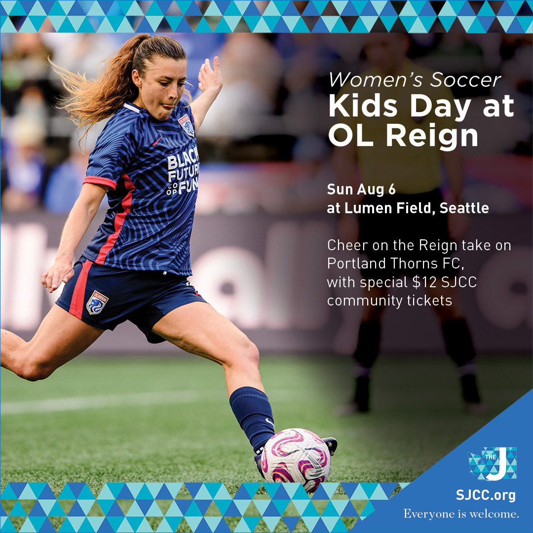 Join us in one week for Kids Day @ OL Reign Women’s Soccer Match. Cheer on the Reign against Portland Thorns FC with special $12 SJCC community tickets. Tickets >> sjcc.org/event/kids-day… #StroumJCC #CommunityNeverCloses #Summer2023
