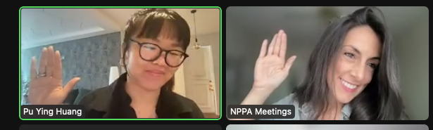 President @MarieDennise swears in @puyinghuang to the @NPPA board of directors! Pu, it's great to have your energy and expertise!
