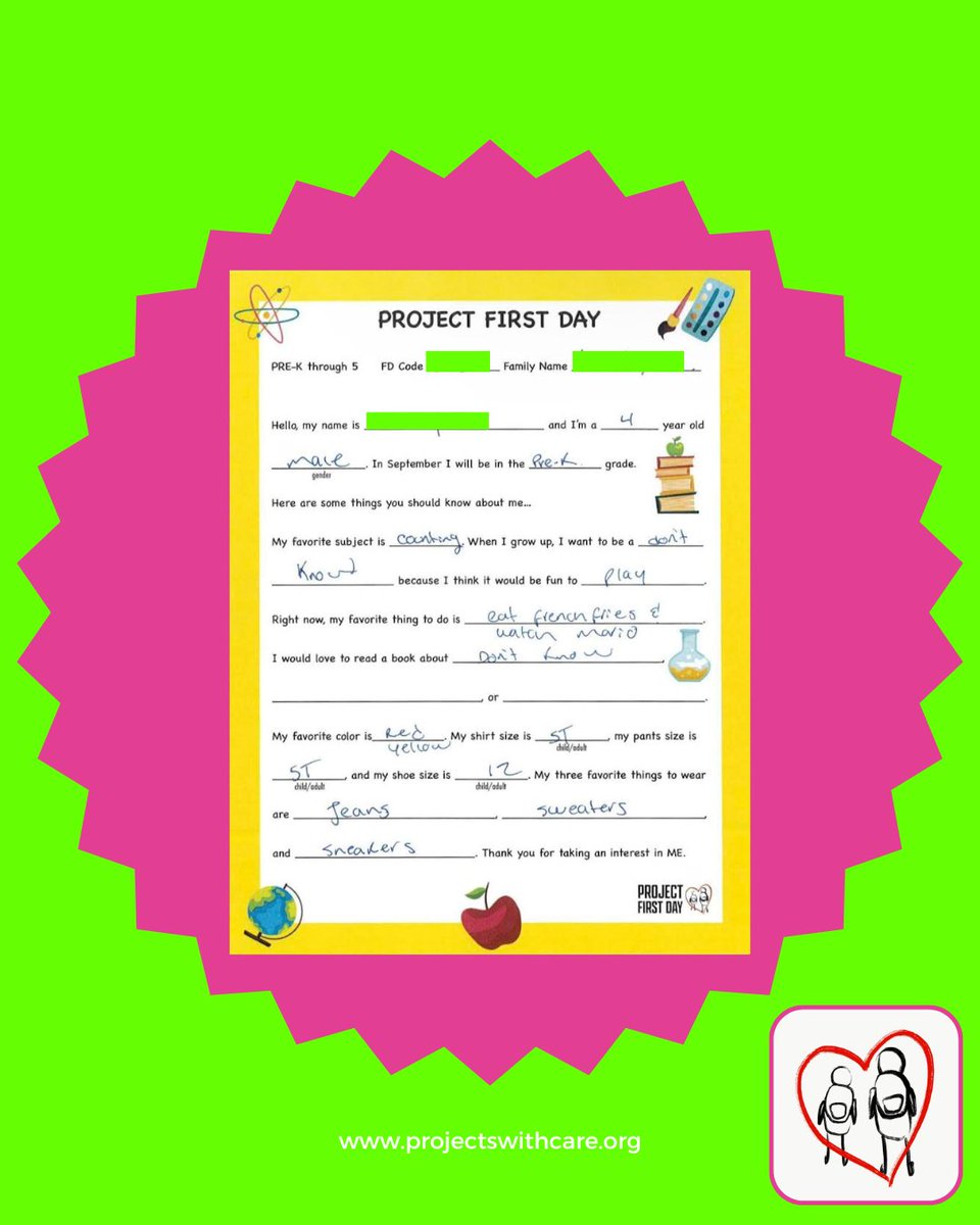 ProjectswCare's tweet photo. 🎒✏️ Soon to be in pre-K, this bright 4-year-old is eager to explore the world of learning. 🌎 With #ProjectFirstDay, we're empowering kids like him to kickstart their educational journey on the right foot.
❤️ Every donation matters: https://t.co/LJ192rMtXp https://t.co/d4AkJIKPf0
