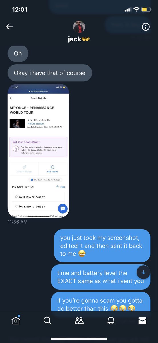 ebnoxious's tweet photo. @hosj2222 SCAMMER! i’m annoyed u wasted my time so now imma waste yours. and i got accounts for days baby 😂 learn how to spell beyoncé next time and use the right fonts https://t.co/fjPtRXlvcm